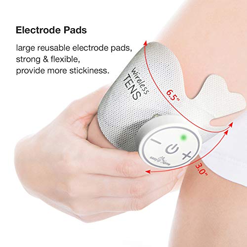Easy@Home Almohadillad de Electrodo de Carbono Auto Adhesivas para Equipo TENS Inalámbrico 4 Paquetes de Almohadillas Reutilizables 6,5" x 3" No Irritante Diseño
