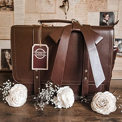 ECOSUSI Bolso Bandolera Cuero Vintage para Mujer con Bolsa de portátil con Lazo Desmontable 15.6 Pulgadas Bolso de Hombro para Mujer Portátiles Sencillo Moda