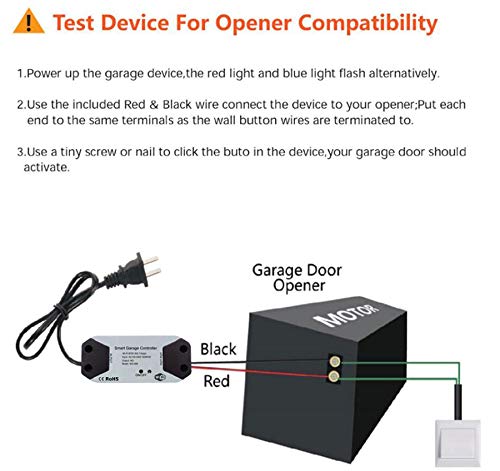 ECTECH Tuya - Abrepuertas de garaje, controlador inteligente de garaje WIFI, control de aplicación de smartphone compatible con Alexa Google Home IFTTT