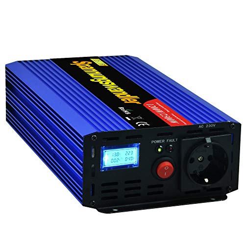 EDECOA inversor 12v 220v Convertidor 1200w de Onda modificada transforma 12v a 220v con Pantalla LCD