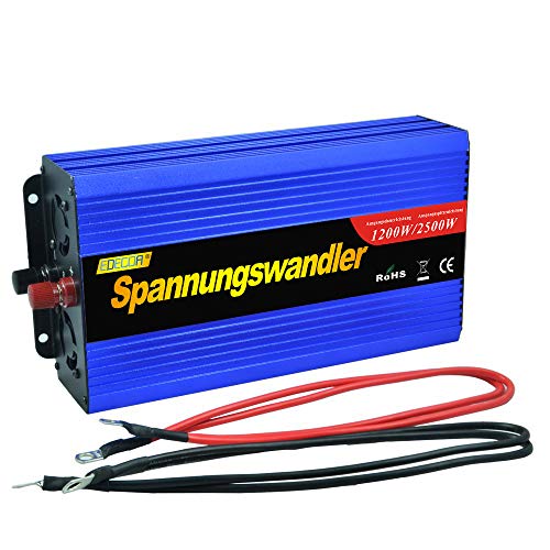 EDECOA inversor 12v 220v Convertidor 1200w de Onda modificada transforma 12v a 220v con Pantalla LCD