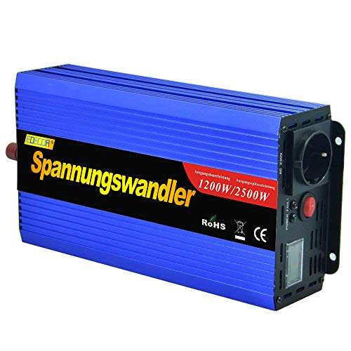 EDECOA inversor 12v 220v Convertidor 1200w de Onda modificada transforma 12v a 220v con Pantalla LCD