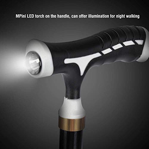 El nuevo Pastel de caminata anciano portátil, luz LED Aleación de aluminio Telescópico Telescópico Antideslizante Antideslizante Muletas Ancianos de cuatro patas Manija Canera Basking Stick para desmo