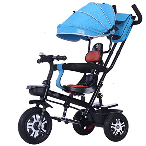El Triciclo Ajustable del Triciclo de los niños con el Carro del Cochecito del Bolso de la Momia del toldo Conveniente for 1~6 años Carrito de Bebe Silla de Paseo (Color : E)