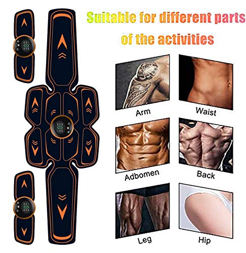 Electroestimulador Muscular, Abdominales Cinturón, Estimulador Muscular Abdominales, Masajeador Eléctrico Cinturón con USB Recargable, EMS Ejercitador del Abdomen/Brazo/Piernas/Cintura (Hombre/Mujer)