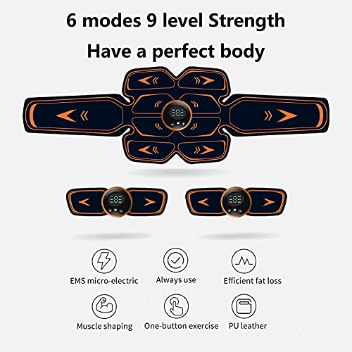 Electroestimulador Muscular, Abdominales Cinturón, Estimulador Muscular Abdominales, Masajeador Eléctrico Cinturón con USB Recargable, EMS Ejercitador del Abdomen/Brazo/Piernas/Cintura (Hombre/Mujer)