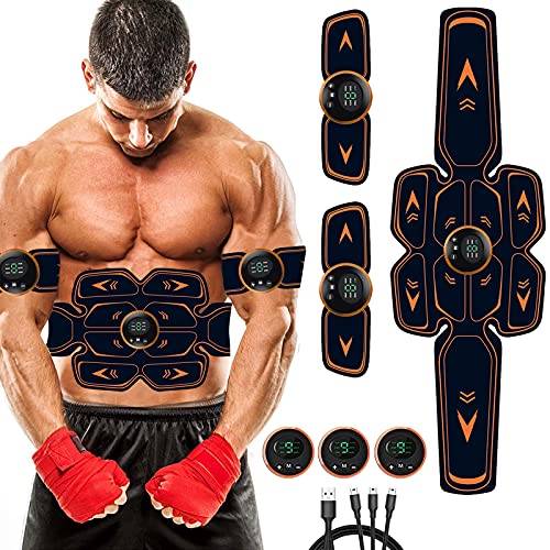 Electroestimulador Muscular, Abdominales Cinturón, Estimulador Muscular Abdominales, Masajeador Eléctrico Cinturón con USB Recargable, EMS Ejercitador del Abdomen/Brazo/Piernas/Cintura (Hombre/Mujer)