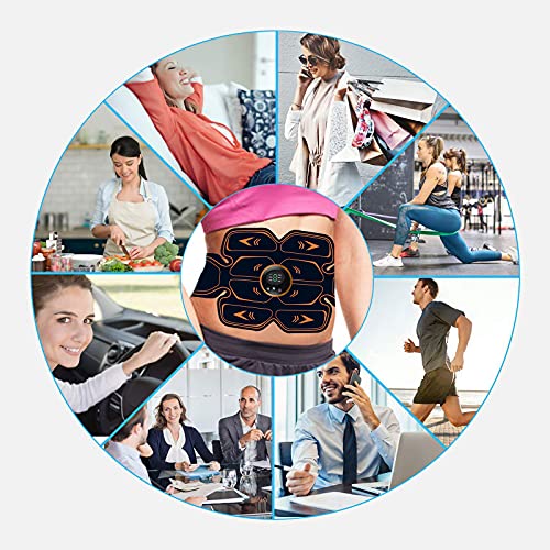 Electroestimulador Muscular, Abdominales Cinturón, Estimulador Muscular Abdominales, Masajeador Eléctrico Cinturón con USB Recargable, EMS Ejercitador del Abdomen/Brazo/Piernas/Cintura (Hombre/Mujer)