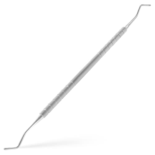Elevador de esquina Excavator de clavos, instrumento doble, inoxidable, 17 cm, para manicura y pedicura, con extremos curvados para el tratamiento del pliegue de las uñas