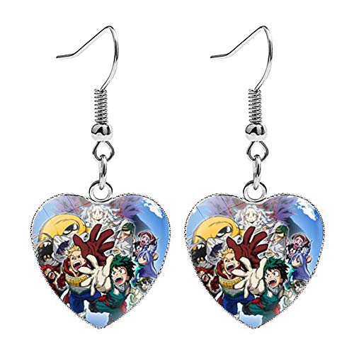 Elibeauty My Hero Academia - Juego de 2 pares de pendientes, 1 pulsera de silicona, 1 llavero, gran regalo para los fans de MHA