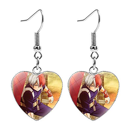 Elibeauty My Hero Academia - Juego de 2 pares de pendientes, 1 pulsera de silicona, 1 llavero, gran regalo para los fans de MHA