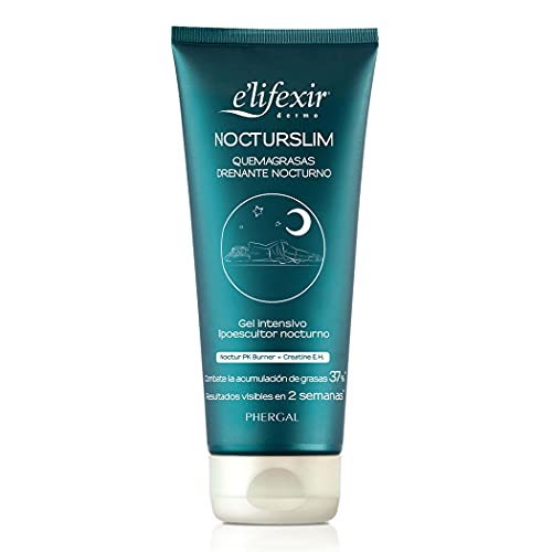 elifexir Nocturslim – Crema Quemagrasas Intensiva | Gel Reductor Lipoescultor Noche | Drenante, Anticelulítico y Reafirmante Potente | Frescor y Rápida Absorción. 200 ml