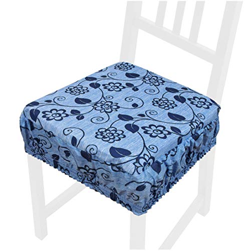 emmevi Cojín para silla de algodón desenfundable lavable banda elástica flores AZALEA38I naranja