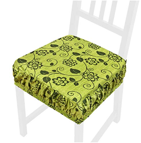 emmevi Cojín para silla de algodón desenfundable lavable banda elástica flores AZALEA38I naranja