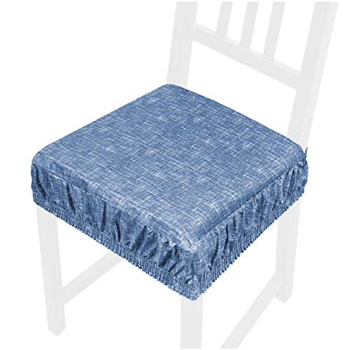 emmevi Cojín para silla de algodón desenfundable lavable banda elástica funda a rayas AZALEA6G gris