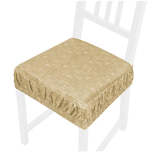 emmevi Cojín para silla de algodón desenfundable lavable banda elástica funda a rayas AZALEA6G gris