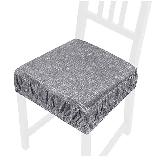 emmevi Cojín para silla de algodón desenfundable lavable banda elástica funda a rayas AZALEA6G gris