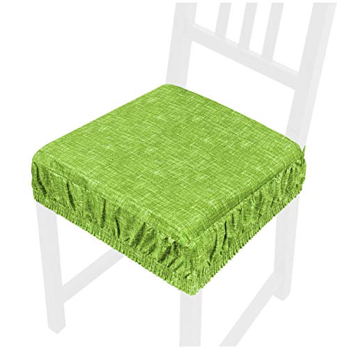 emmevi Cojín para silla de algodón desenfundable lavable banda elástica funda a rayas AZALEA6G gris