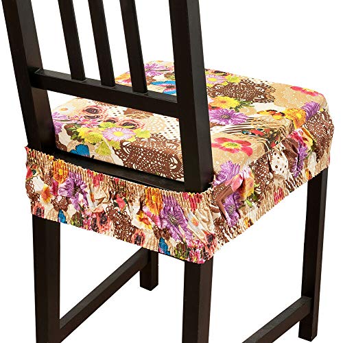 emmevi Cojín para silla de algodón desenfundable lavable banda elástica mariposa AZALEA9G gris