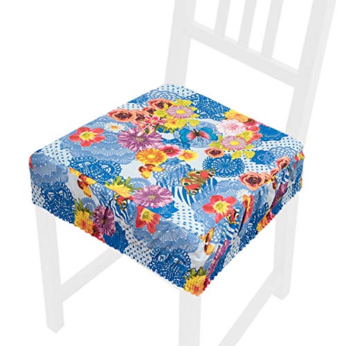 emmevi Cojín para silla de algodón desenfundable lavable banda elástica mariposa AZALEA9G gris