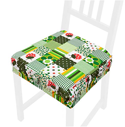 emmevi Cojín para silla de algodón desenfundable lavable mariquita banda elástica AZALEA8G negro