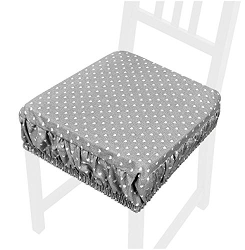 emmevi Cojín silla algodón desenfundable lavable lunares funda banda elástica AZALEA56L burdeos