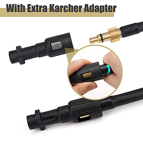 Emoobin Mangueras para Limpiadoras a Presión 15M / 50pies, 2300 PSI / 160 Bar, Kit de Manguera de Limpieza de tuberías y Drenaje con Adaptador para la Serie K de Karcher (15)