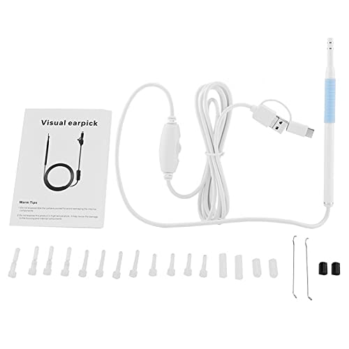Emoshayoga Diseño ergonómico Cámara de inspección de endoscopios Dispositivo Profesional de Alta resolución con luz LED para Oficina(Blue)