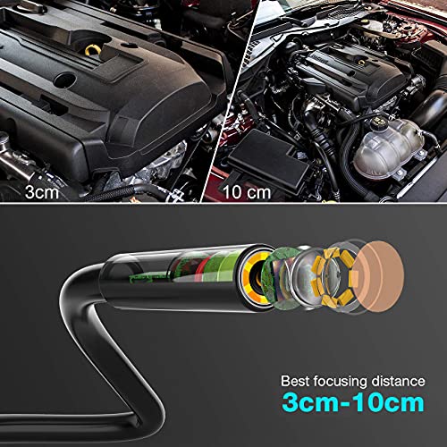 Endoscopio Industrial, Cámara de Inspección SKYBASIC 4.3 Pulgadas 1080p HD, Endoscopio de Cámara Impermeable Snake con 6 luces LED Ajustables, Cable Semirrígido, Tarjeta de Memoria 32G (5M)