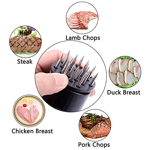 Entemah - Aguja de Ablandador, Ablandador de Carne Manual, 21 Mazo de Carne de Acero Inoxidable, Herramientas de Ablandador