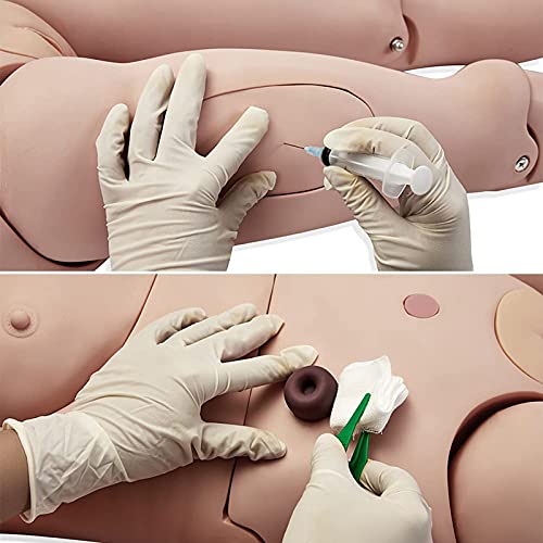 Entrenamiento con maniquíes para el cuidado del paciente, modelo humano anatómico masculino de PVC con intercambio de genitales, ropa, módulo de escaras, módulo de trauma y bolsa de almacenamiento