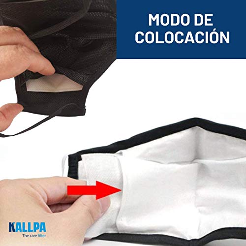 [ENVÍOS EN 24H] 50 filtros para mascarillas - 1 capa, tejido hidrófobo, antiestático y antibacteriano, muy transpirable, 15cm c 9cm (TNT 60gr) Color Negro