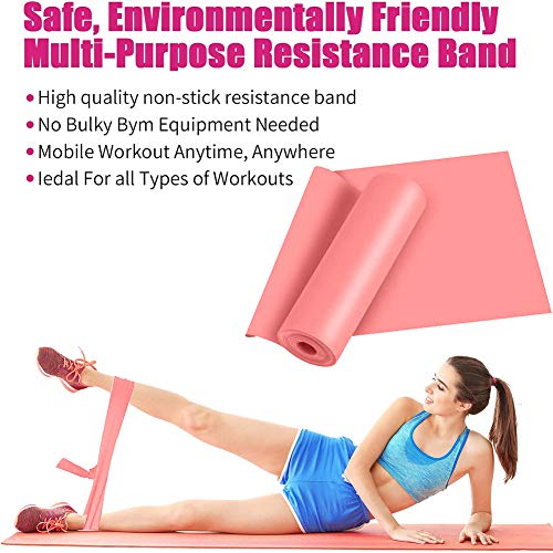 ERUW Bandas Elasticas Fitness, 2M Banda Elastica Resistencia Musculacion para Hombre, Mujer, Ejercicios de Musculares, Glúteos y Yoga Entrenamiento Bandas en Casa y Gym Pilates, Estiramiento (Pink)