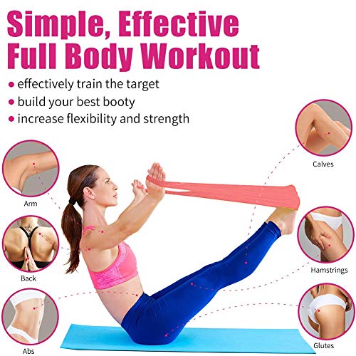 ERUW Bandas Elasticas Fitness, 2M Banda Elastica Resistencia Musculacion para Hombre, Mujer, Ejercicios de Musculares, Glúteos y Yoga Entrenamiento Bandas en Casa y Gym Pilates, Estiramiento (Pink)