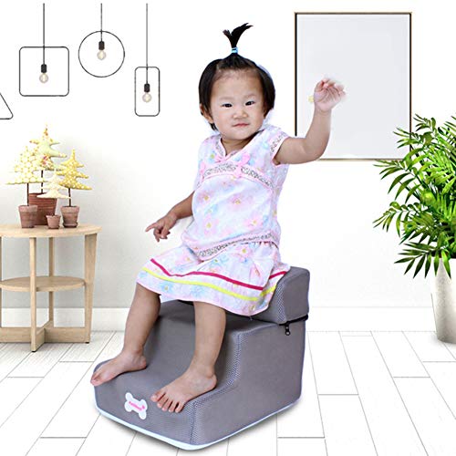 Escalera Para Mascotas, Escaleras Para Mascotas De 3 Escalones, Perros Pequeños, Gatos, 3 Escalones, Rampa Extraíble Antideslizante, Escalera De Cama Desmontable, Juguete Para Masc CaquiNone