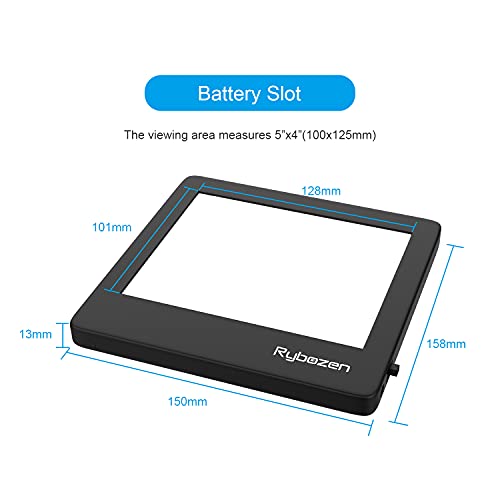 Escáner de Diapositivas portátil ultradelgado Rybozen 5 x 4 Pulgadas Panel de luz LED Diapositivas de Fotos negativas y Visor de películas