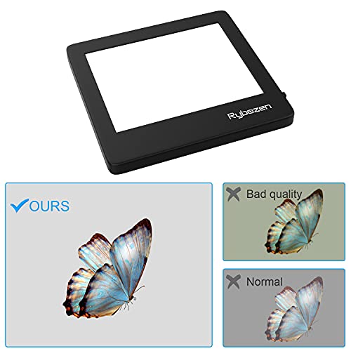 Escáner de Diapositivas portátil ultradelgado Rybozen 5 x 4 Pulgadas Panel de luz LED Diapositivas de Fotos negativas y Visor de películas