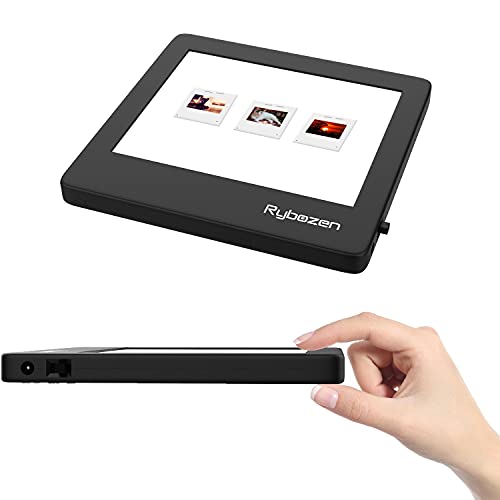 Escáner de Diapositivas portátil ultradelgado Rybozen 5 x 4 Pulgadas Panel de luz LED Diapositivas de Fotos negativas y Visor de películas