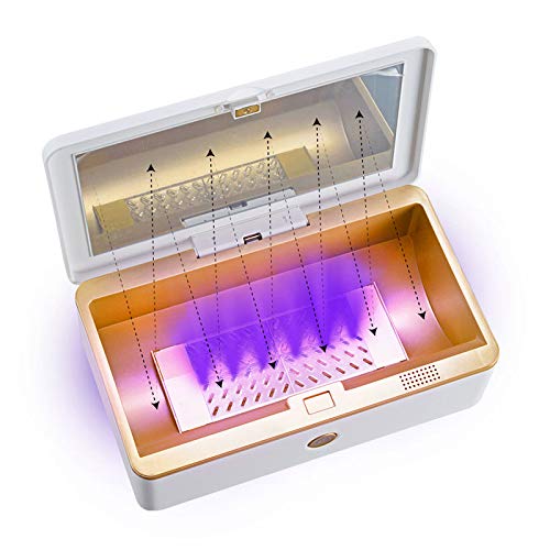 Esterilizador Portátil con Luz Ultravioleta y Ozono. Desinfectante para Móvil con UV, Esterilización de Mascarillas, Caja Desinfección de Objetos.
