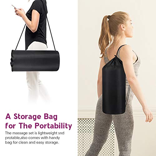 Esterilla Acupresion Kit de Masaje con Almohada - Estera de Acupresión Esterilla Masaje para Espalda, Cuello, Dolores de Cabeza, Relajación muscular, Alivio del Dolor Ciático - Púrpura