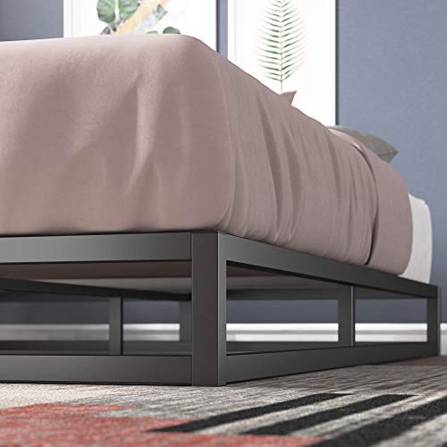 Estructura de cama metálica ZINUS Joseph 15 cm | Base para colchón | Somier de láminas de madera | Almacenamiento debajo de la cama | 150 x 200 cm | Negro