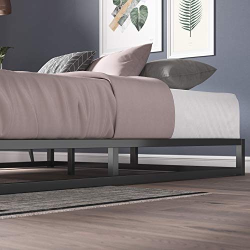 Estructura de cama metálica ZINUS Joseph 15 cm | Base para colchón | Somier de láminas de madera | Almacenamiento debajo de la cama | 150 x 200 cm | Negro