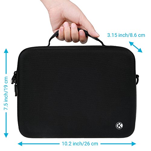 Estuche Deluxe Grande Compatible con GoPro Hero Fusion, 6, 5, 4, Session, Negro, Plateado, Hero+ LCD, 3+, 3, 2, 1 con Correa para el Hombro Personalizable Interior y Accesorios