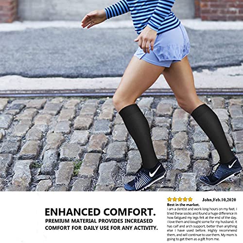 EULAY Medias de compresión graduadas para hombre y mujer (8 pares) 15-20 mmHg Mejor para correr, senderismo, recuperación de carreras, excursiones, viajes en avión, infermieri, Surtido 1, S/M
