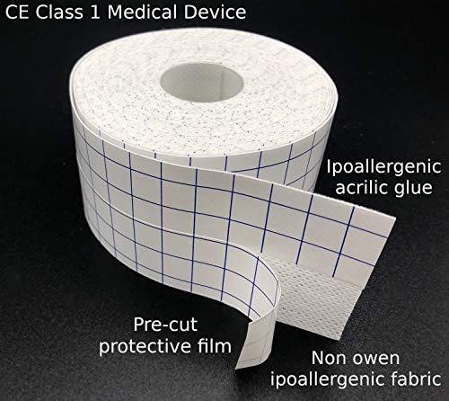 Evofis Fix Tape, Banda ajustable en TNT hipoalergénico y transpirable, 6 rollos de 5 cm x 10 m, blanco, para protección de la piel en vendajes funcionales, fijación de apósitos y catéteres