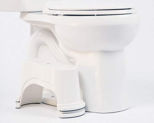 Evron Ultraportátil Tocador Taburete 7" Baño Apilable en Cuclillas Taburete Blanco, Original Apilable Diseño Compacto Espacio Ahorro de Almacenamiento