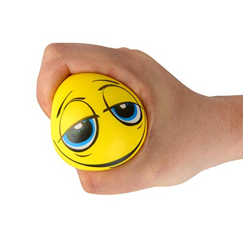 ewtshop® Juego de 4 pelotas antiestrés, 4 diseños diferentes, 6 cm de diámetro, bolas de amasar.