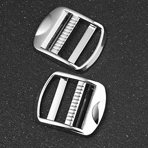 EXCEART 10 Piezas Hebillas Deslizantes de Cierre de Escalera Hebillas de Hebilla de Metal Correas Ajustables Hebillas de Liberación para Mochila Bolso de Hombro Maleta Plata 24Mm
