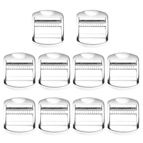EXCEART 10 Piezas Hebillas Deslizantes de Cierre de Escalera Hebillas de Hebilla de Metal Correas Ajustables Hebillas de Liberación para Mochila Bolso de Hombro Maleta Plata 24Mm
