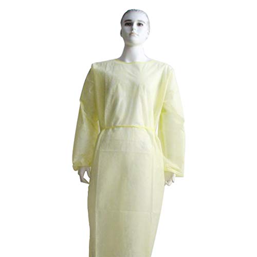 EXCEART Bata de Aislamiento Desechable Bata de Aislamiento No Tejida de Seguridad Batas Médicas Ropa Protectora para Laboratorios de La Industria Hospitalaria